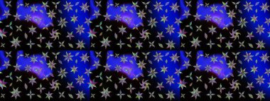 Raster illüstrasyonu. Siyah yapraklı yabani çiçekler. Suluboya, elle çizilmiş. Taslak arkaplan deseni.