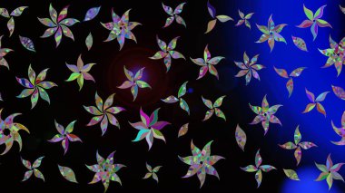 Nazik, sevimli çiçek arkaplanı. Çiçekli karalama şeklinde Raster çiçek deseni. Siyah renkte çiçekler.