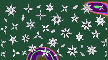 Raster - stok. Yeşil çiçekli eskiz deseni, suluboya çiçek deseni, sevimli çiçek, duvar kağıdı, kart veya kumaş için fayanslı.