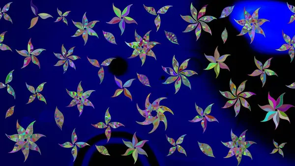 Moda baskısı, albüm, ambalaj kağıdı ve duvar kağıdı için zarif dekoratif süslemeler. Küçük çiçekli basit bir çiçek çizimi. Raster illüstrasyonu. Mavi renkte şirin çiçekler.