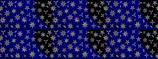 Mavi renklerde. Çiçekli güzel suluboya desen. Raster illüstrasyonu.