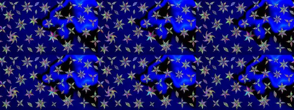 Çiçekli çizim şekli. Renkli Bahar Teması eskiz kalıbı. Mavi renkli çiçekler. Düz Çiçek Elementleri Tasarımı.