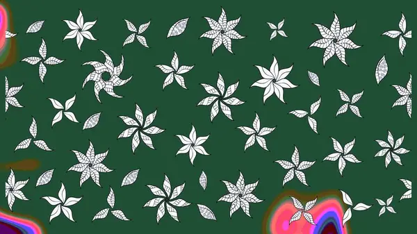 Raster illüstrasyonu. Robot resim. Küçük çiçekte sevimli çiçek deseni var..