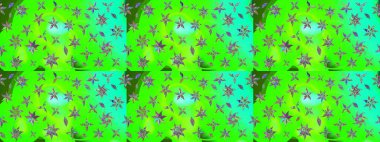 Yeşil renkte manzaralı çiçek deseni. Çiçek kompozisyonu, el boyası, hassas şablon. Sevgililer günü ve tebrik kartı konsepti için şık bir davetiye. Üst görünüm, yumuşak biçim.