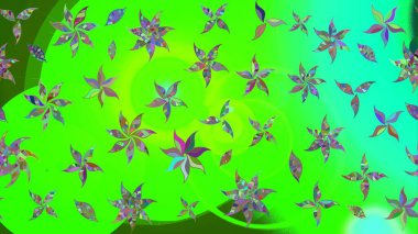 Çiçekli yeşil renkte bir çiçek deseni çiz. Suluboya tarzında yeşil renkte çiçekler.