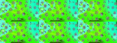 Düz Çiçek Elementleri Tasarımı. Renkli Bahar Teması eskiz kalıbı. Raster Şirin kumaş deseni. Eskiz klasiği.