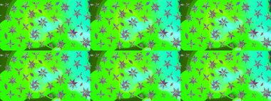 Robot resim. Raster illüstrasyonu. Küçük çiçekte sevimli çiçek deseni var..