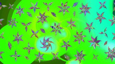 Çiçek desenli eskiz. Gömlek baskısı için çiçek boyası. Yeşil renkte çiçekler.