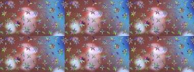 Suluboya çiçekli çiçek deseni. Kahverengi renkli güzel bir tekstil. Raster illüstrasyonu.