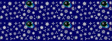 Mavi renkli çiçekler. Renkli Bahar temalı eskiz modeli. Düz Çiçek Elementleri Tasarım Raster illüstrasyonu. Çiçekli çiçek deseni, suluboya..