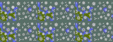 Rengarenk çiçekleri ve doğal renklerde yaprakları olan harika bir çiçek deseni. Modern çiçek arkaplanı. Halk tarzı. Moda baskıları için zarif bir şablon.