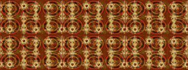 Kahverengi, turuncu ve sarı kar taneli Noel kartı. Kahverengi, turuncu ve sarı renkli. Kış kartı Mutlu Noeller, Yeni Yıl ve Mutlu Tatil Raster çizimleri. Kar taneleri arkaplanı.