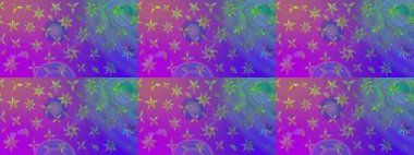 Suluboya, elle çizilmiş. Eskiz arkaplan modeli. Çiçekler menekşe üzerine. Raster stoku.