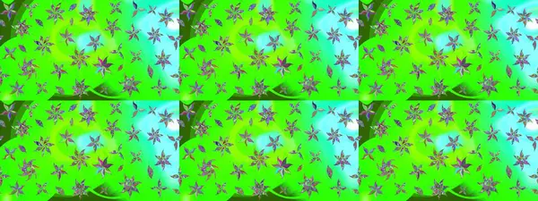 Yeşil yapraklı yabani çiçekler. Eskiz arkaplan modeli. Raster illüstrasyonu. Suluboya, elle çizilmiş.