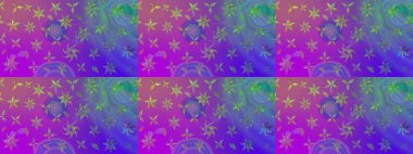 Suluboya, elle çizilmiş. Eskiz arkaplan modeli. Çiçekler menekşe üzerine. Raster stoku.