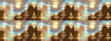 Düz Çiçek Elementleri Tasarımı. Renkli Bahar Teması eskiz kalıbı. Raster illüstrasyonundaki çiçek desenli çizim. Çiçekler bej, kahverengi ve nötr renklerde.