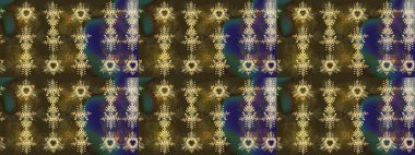 Kahverengi, gri ve yeşil kar taneleri. Kar tanelerinin soyut arkaplanlı Noel şablonu. Noel ve yeni yıl moda baskıları için tatil tasarımı. Renkler. Raster illüstrasyonu.