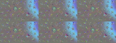 Raster illüstrasyonu. Çizim çiçek deseni duvar kâğıdı olarak kullanılabilir. Gri renkli çiçekler.