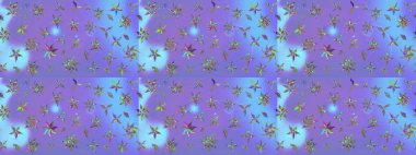 Düz Çiçek Elementleri Tasarımı. Mor renkli çiçekler. Çiçekli çizim şekli. Renkli Bahar Teması çizim şablonu.