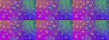 Renkli Bahar Teması eskiz kalıbı. Düz Çiçek Elementleri Tasarımı. Mor renkli çiçekler. Raster illüstrasyonunda çiçek deseni çizimi.