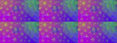 El çizimi çiçekli soyut çizim kalıbı. Mor renkli çiçekler. Raster illüstrasyonu.