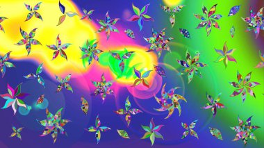 Yumuşak, yeşil renkli bahar çiçekleri. Çiçekli yumuşak bir eskiz şekli. Raster illüstrasyonu. Raster çiçekleri klasik tarzda resmedilir..