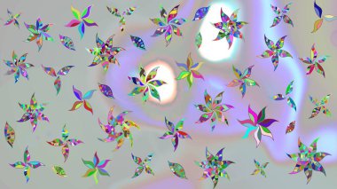 Sevimli çiçek raster deseni. Renkli Yaz Temalı eskiz kalıbı. Düz Çiçek Elementleri Tasarımı. Modaya uygun kumaş deseni.