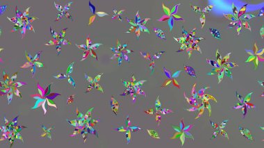 Gri renklerde. Çiçekli güzel suluboya desen. Raster illüstrasyonu.