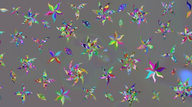 Renkli Bahar Teması eskiz kalıbı. Düz Çiçek Elementleri Tasarımı. Çiçek deseni. Raster çizimi. Güzel kumaş deseni..