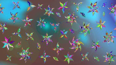 Üst manzara, yumuşak stil. Mavi renkte manzaralı çiçek deseni. Çiçek kompozisyonu, el boyası, hassas şablon. Sevgililer günü ve tebrik kartı konsepti için şık bir davet.