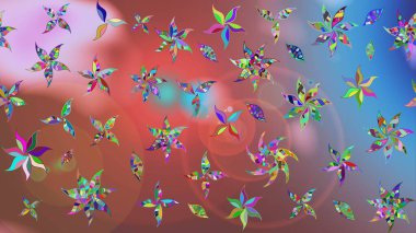 Hediye ambalaj kağıdı, tebrik kartları, posterler ve pankart tasarımı. Raster düz çiçek çizim deseni. Pembe renkte çiçekler.