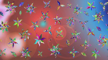 Sevimli çiçek raster deseni. Renkli Bahar Teması eskiz kalıbı. Düz Çiçek Elementleri Tasarımı. Pembe renkte çiçekler.