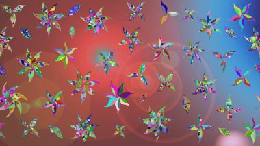 Raster deseni. Küçük çiçekteki sevimli çiçek deseni. Raster illüstrasyonu. Nazikçe, yaz çiçekleri kahverengi renklerde.