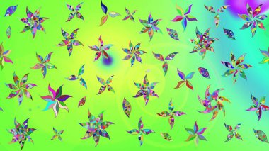 Üzerinde gelincikler ve vadi zambakları olan renkli çiçek desenli nakış deseni. Tekstil tasarımı için yeşil renkli geleneksel halk çiçekleri buketi.