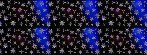 Raster düz çiçek çizim deseni. Hediye ambalaj kağıdı, tebrik kartları, posterler ve pankart tasarımı. Siyah renkte çiçekler.