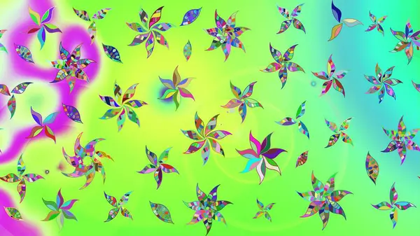 Soyut etnik raster çizim kalıbı. Arkaplan dokusu, duvar kağıdı, yeşil renkli çiçek teması. Kabile sanatı boho baskısı, klasik çiçek arkaplanı.