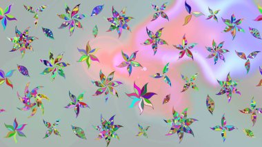 Çiçek tasarımı için inanılmaz bir kolaj cenneti tarzı. Parlak çiçekli kolaj çiçekleri gridir. Çiçekli zambaklar eskiz arka planı.