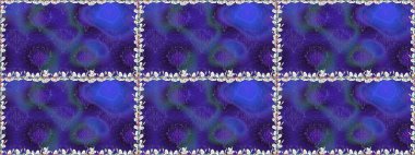 Mor renkli çiçeklerle kusursuz çiçek deseni. Suluboya tarzında mor renkte çiçekler.