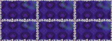 Düz Çiçek Elementleri Tasarım Raster illüstrasyonu. Mor renkli çiçekler. Renkli Bahar Temalı Kusursuz Arkaplan. Çiçeksiz desenli arka plan.