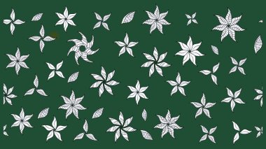 Parlak çiçekli yeşil renkler üzerine soyut çizim deseni. Küçük çiçekte hoş bir çiçek deseni var. Çiçek elementli zarif raster dokusu..