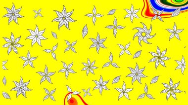 Paket kağıdı için en iyisi. Karşılama ya da düğün geçmişi olarak kullanılabilir. Doğal kozmetik ürünleri, parfüm, çiçekçi dükkanı için bahar ihalesi tasarımı. Sarı lale çiçekli Raster çizimi..