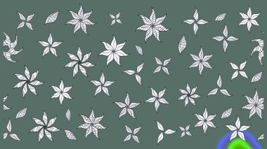 Çiçek desenli raster, nötr çizgi grafik desenli soyut raster arkaplan. Modern stil dokusu.