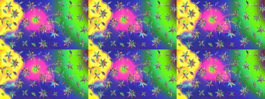 Karalama çiçekleri çizim kalıbı. Raster deseni. Yeşil el çizimi desen. Sanat, çiçek tarzına ilham verir ve arka plan bırakır.