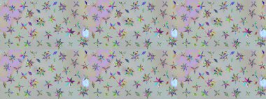 Gri renkler. El çizimi, soyut ve süslü elementler. Suluboya resim taklit Raster çizimi. Yaz çiçekleri teması. Klasik çiçekler..