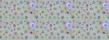 Gri renkli çiçek desenli çizimler, el yapımı papatyalar, papatyalar. Tekrar eden çiçek arkaplanı, zarif gri çiçek duvar kağıdı.