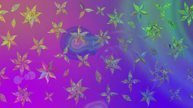 Mor renkli çiçekler. Raster illüstrasyonu. Küçük çiçekte sevimli çiçek deseni var..