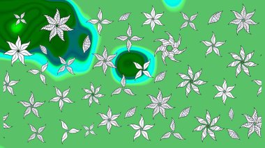 Raster illüstrasyonu. Küçük çiçekli şirin bir desen. Çiçek ve yapraklı çiçek deseni.