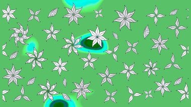 Raster suluboya çiçek deseni, narin çiçekler, yeşil çiçekler, tebrik kartı şablonu. Raster Güzel kumaş deseni.