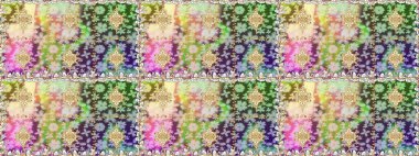 Raster illüstrasyonu. Süslü dekorasyon. Damask altın soyut çiçek nötr renklerde pürüzsüz desen.