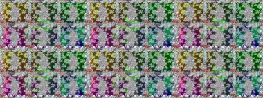 Rengarenk çiçekleri ve doğal renklerde yaprakları olan harika, pürüzsüz çiçek deseni. Halk tarzı. Modern çiçek arkaplanı. Moda baskıları için zarif bir şablon.